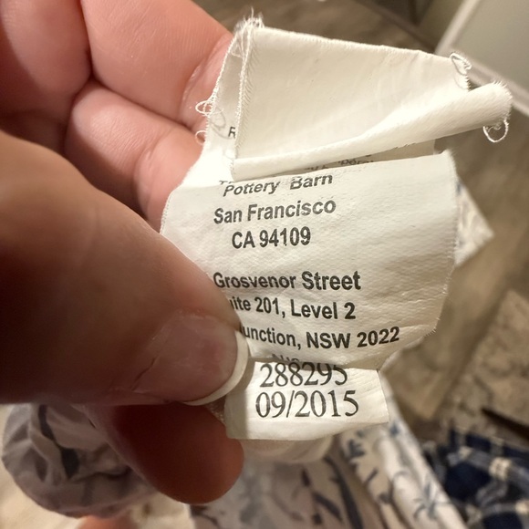 3 Pottery Barn Blue and Cream Floral standard shams - Picture 7 of 7